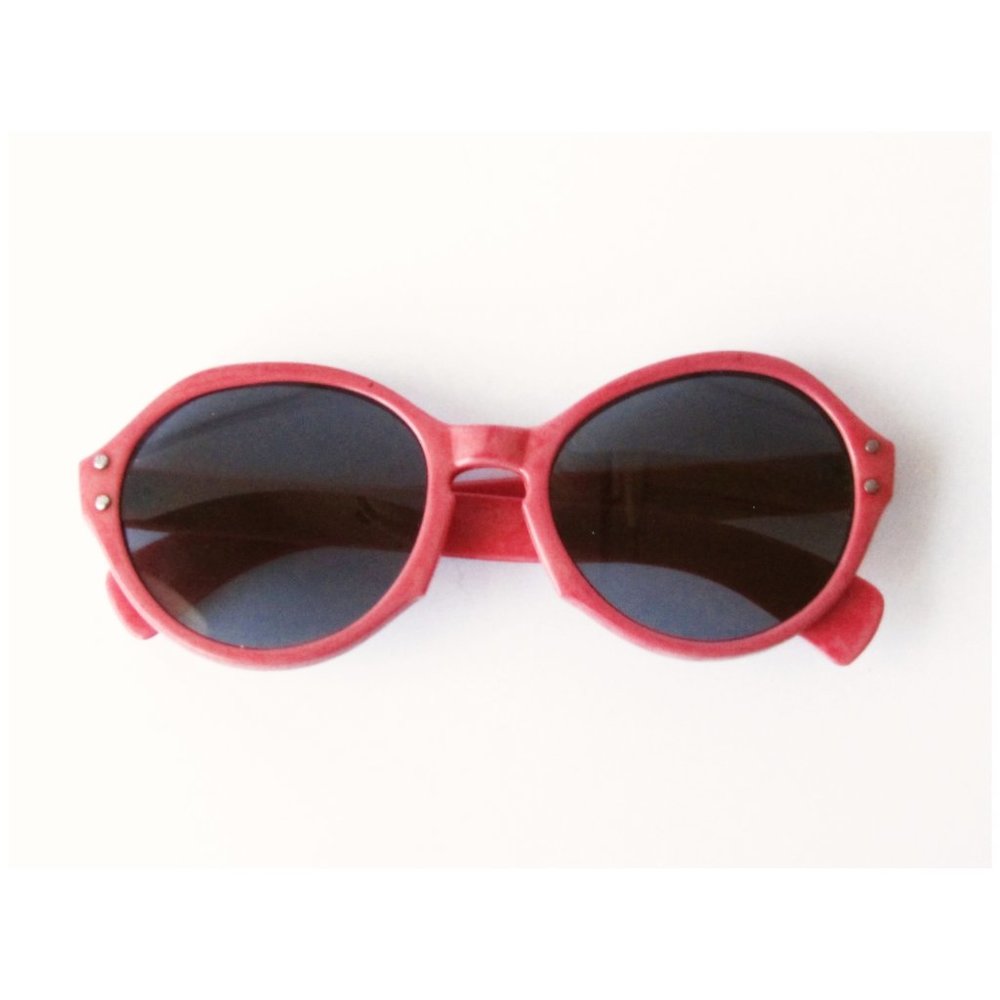 Vintage Mod '60s -70s Funky Round Frame Sunglasses